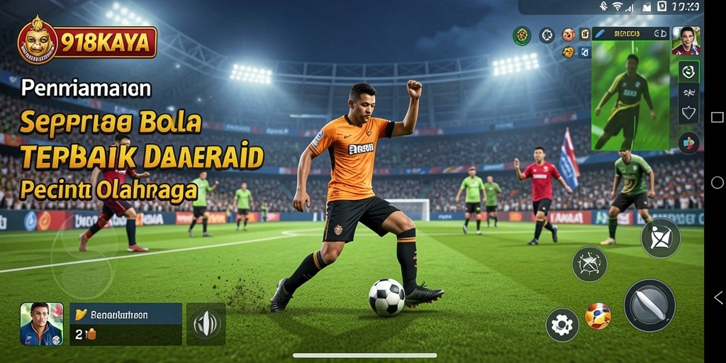 Tampilan menarik dalam gameplay 918KAYA dengan aksi sepak bola menyerupai nyata.