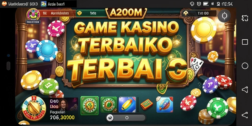 Screenshot A200M menampilkan pengalaman bermain Kasino yang seru.