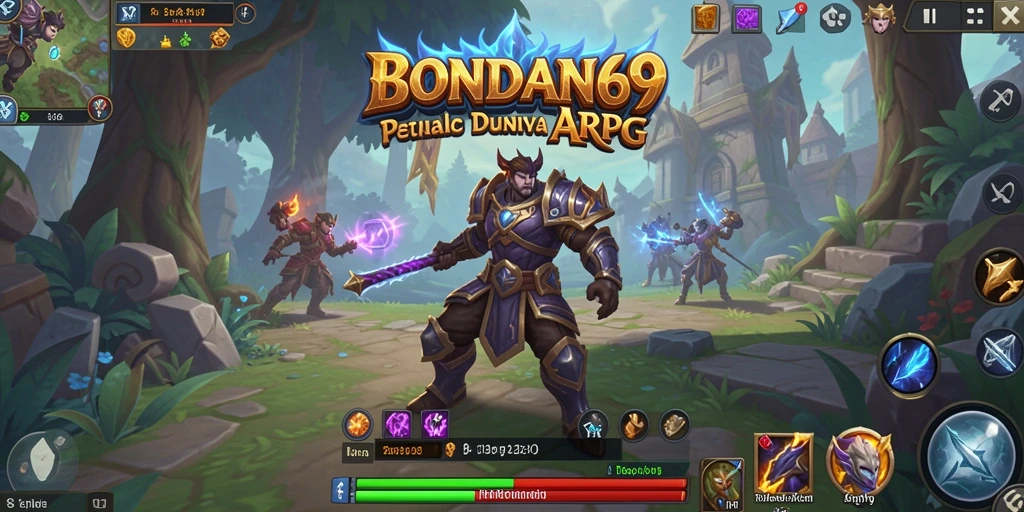 Screenshot gameplay BONDAN69 menampilkan pertarungan yang mendebarkan di dunia fantasi.