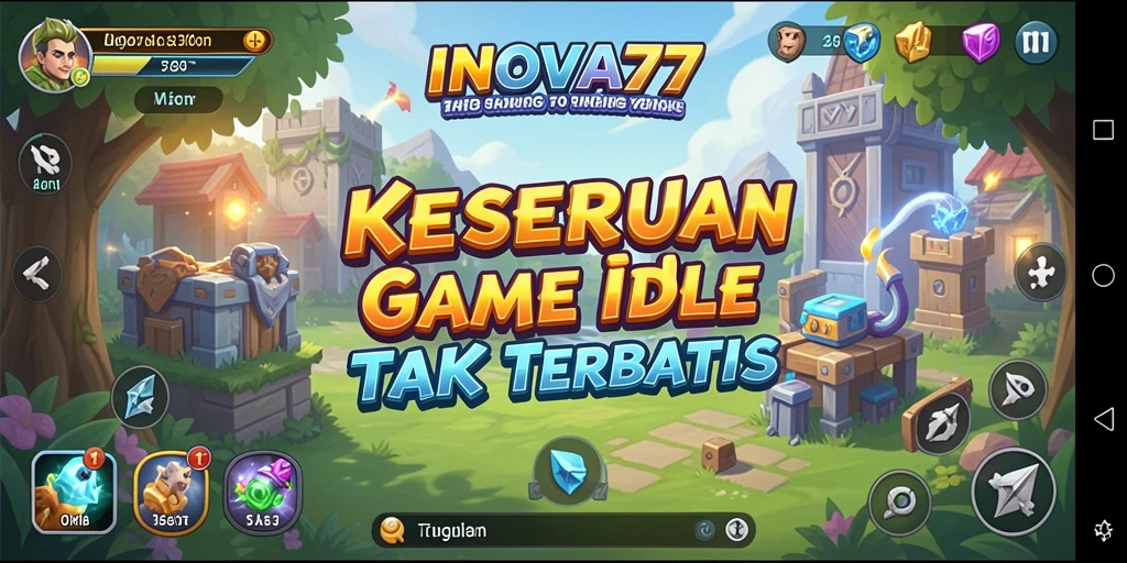Tampilan gameplay seru di INOVA77 dengan berbagai sumber daya.