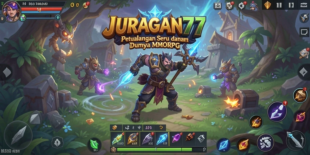 Screenshot gameplay JURAGAN77 yang menampilkan aksi seru di dunia MMORPG.