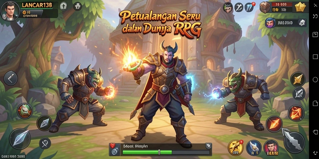 Tampilan gameplay epik dari LANCAR138 dalam alur cerita RPG.