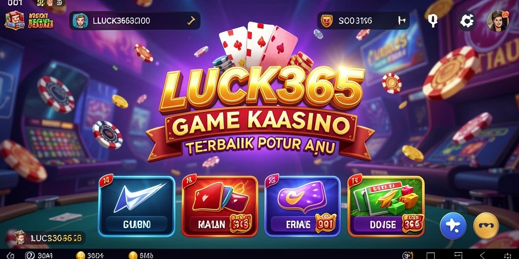 Screenshot gameplay LUCK365 menampilkan suasana Kasino yang penuh warna dan menarik.