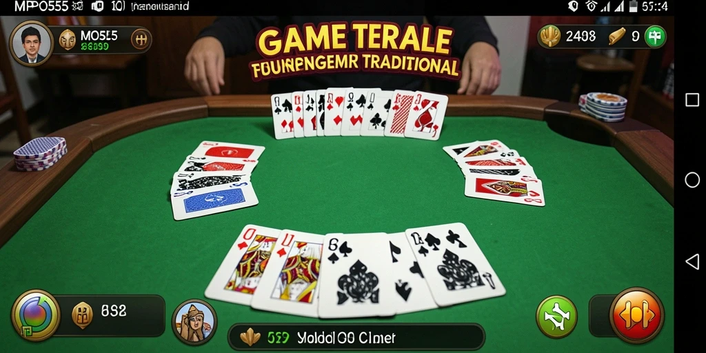 Screenshot MPO555 menampilkan gameplay seru Gaple dengan grafik yang menarik.