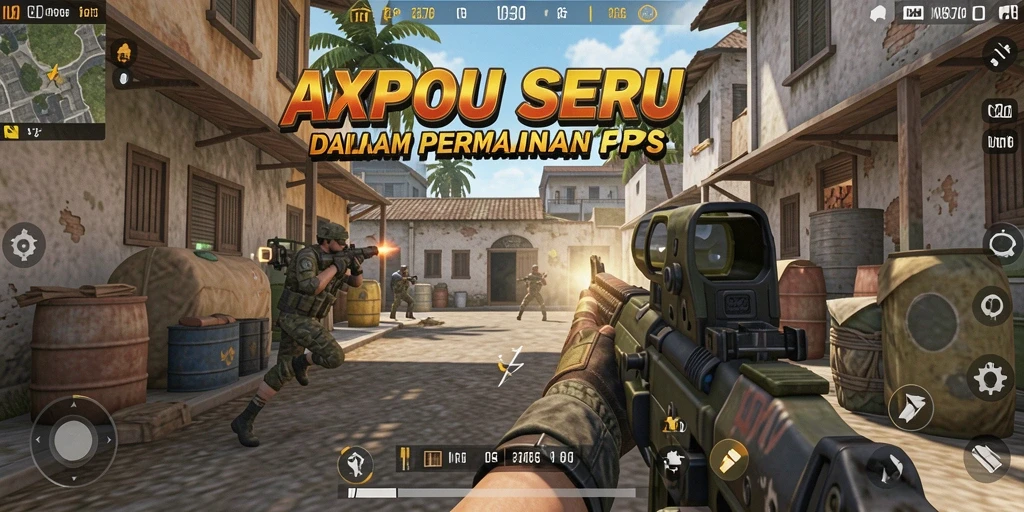 Tangkapan layar MPO76 menunjukkan aksi seru dalam pertempuran FPS.