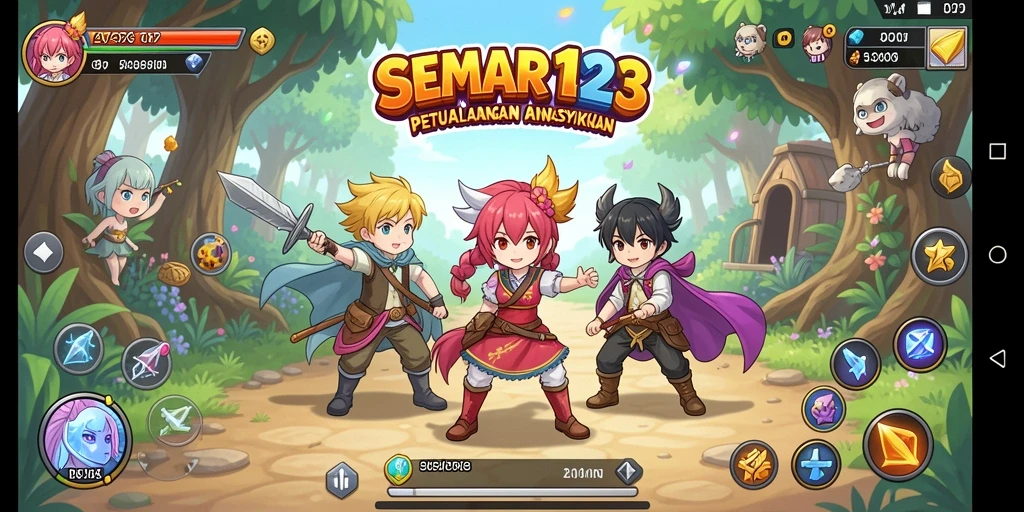 Tampilan gameplay dari karakter-karakter anime di SEMAR123 yang menarik.