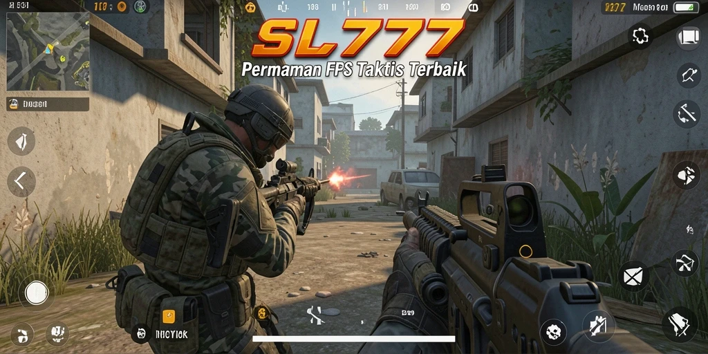 Tampilan gameplay SL777 yang menegangkan dengan aksi FPS yang intens.