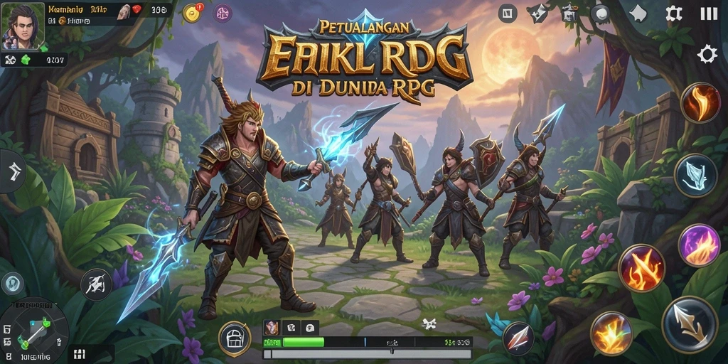 Tampilan gameplay RPG V21 yang menakjubkan dan mengasyikkan.