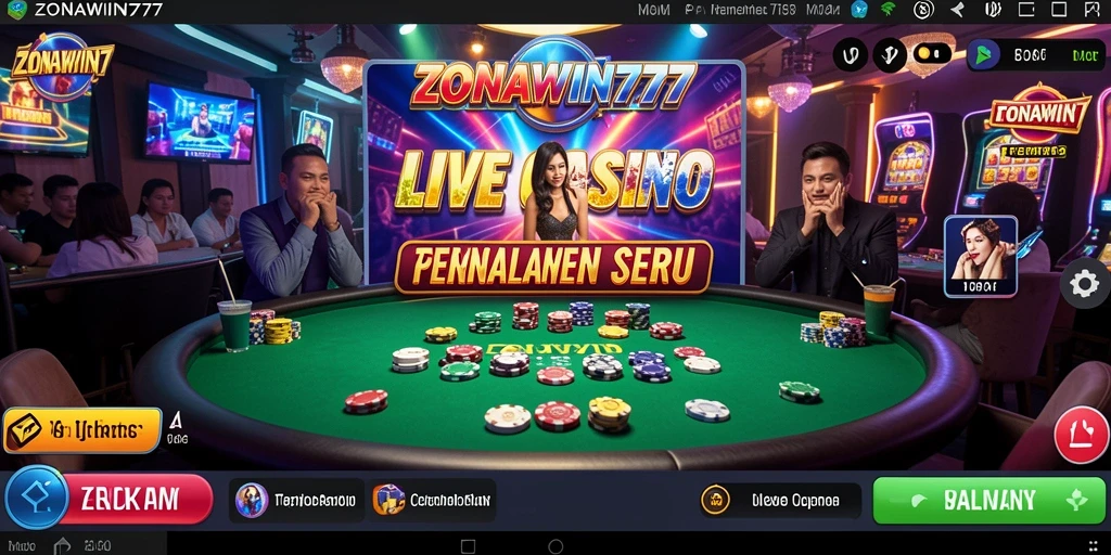 Tampilan gameplay menarik di ZONAWIN777 dengan dealer langsung.